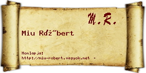 Miu Róbert névjegykártya